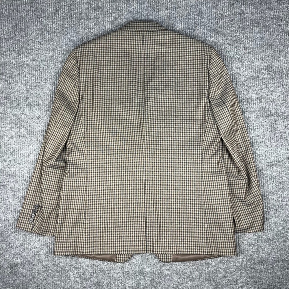 Lauren Ralph Lauren Sport Coat Mens 42R Brown Plaid Blazer Classic Two Button - Picture 3 of 14